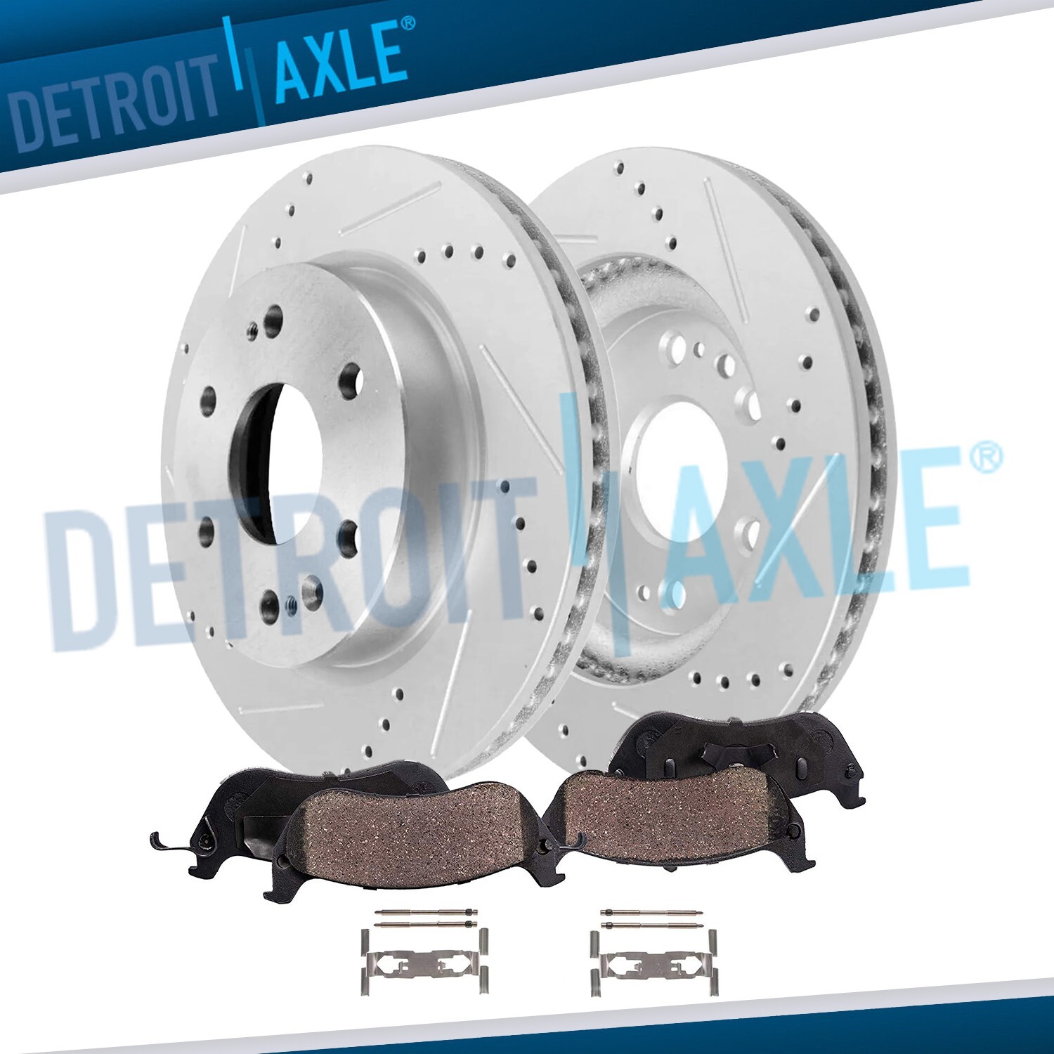 Front Drilled Brake Rotors and Brake Pads for Escalade ESV Silverado Sierra 1500