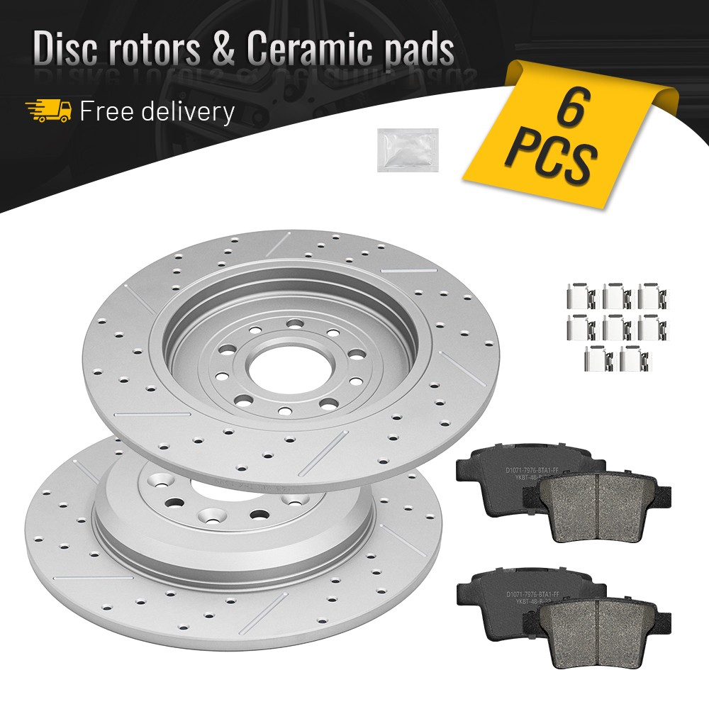 Rear Disc Brakes Rotors Ceramic Pads for Ford Taurus Five Hundred Mercury Sable