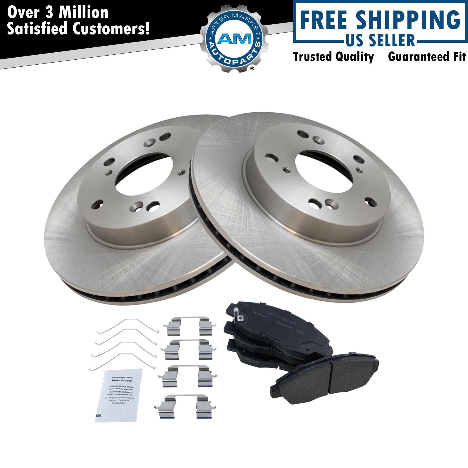 Front Premium Posi Ceramic Disc Brake Pads & Rotor Kit for 12-15 Honda Civic