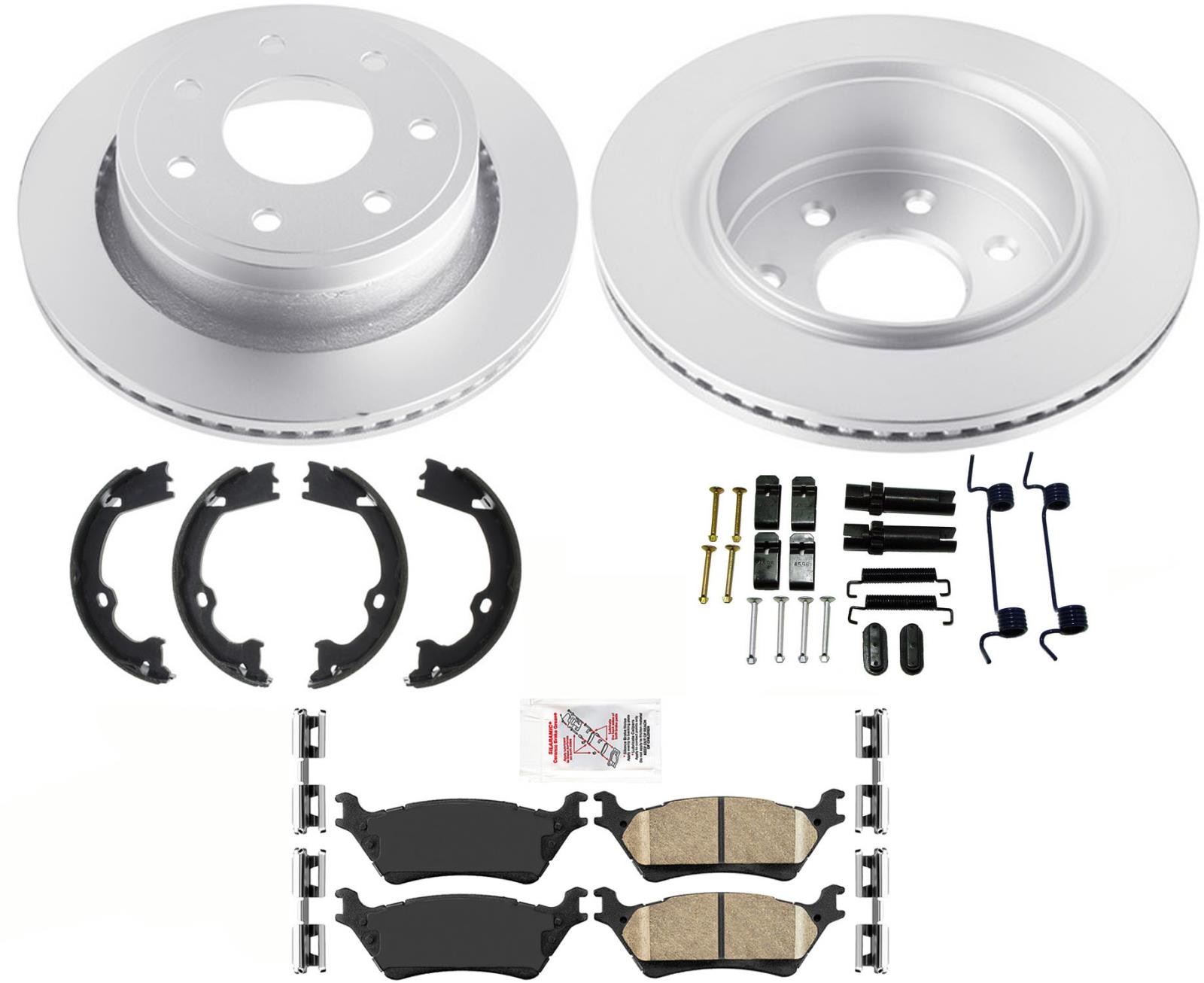 Coated Rear Brake Rotors Ceramic Pads For Ford F150 7 Stud Heavy Duty 2012-2014