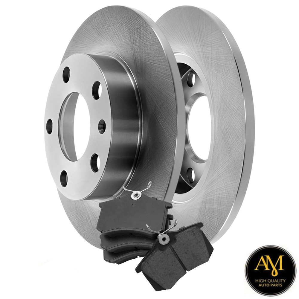 Rear Solid Disc Brake Rotors W/ Pads For Audi A4 05-03, A4 Quattro 04-02; 245mm
