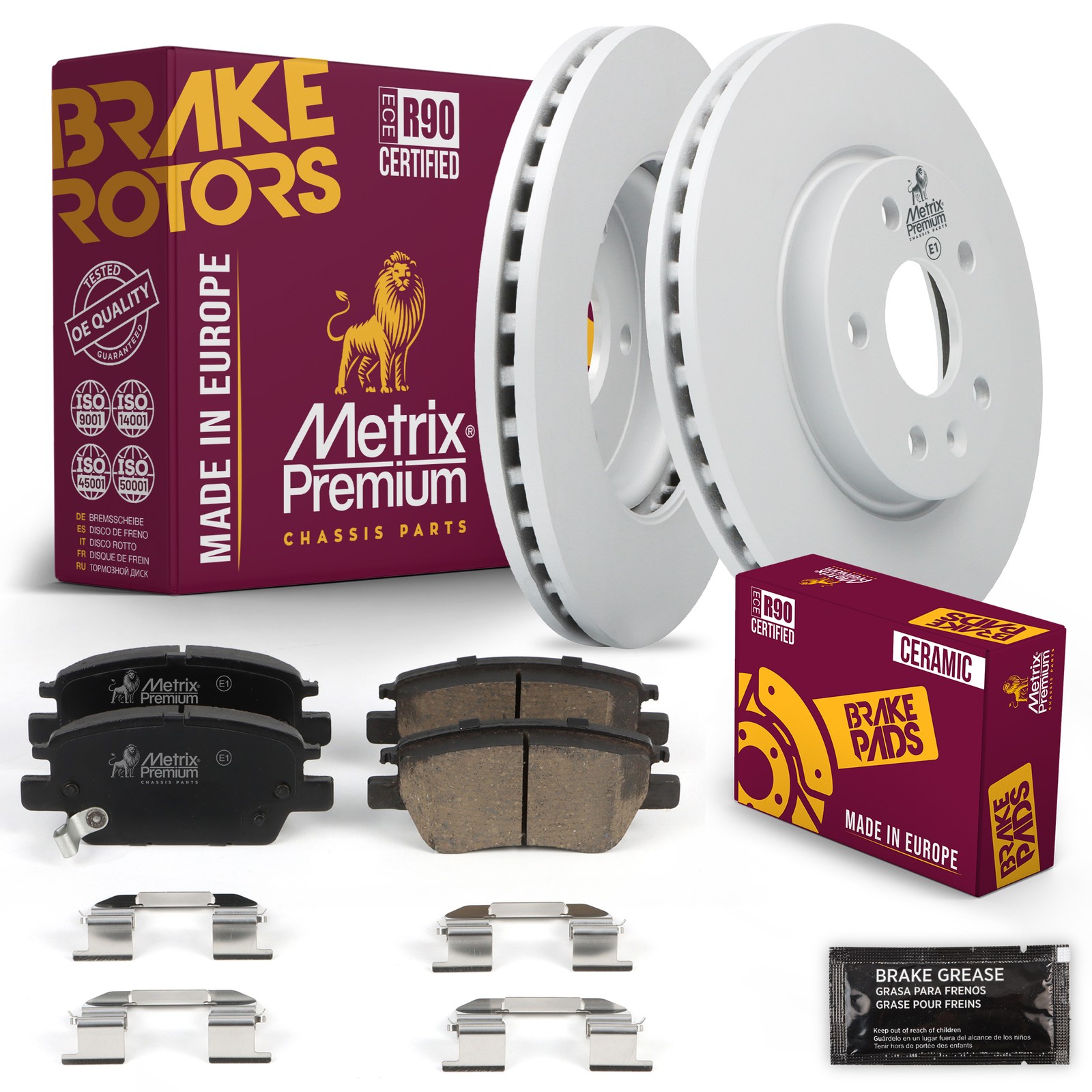Front Disc Brake Rotor Set + Brake Pads Kit for 22-23 Chevrolet Bolt EUV