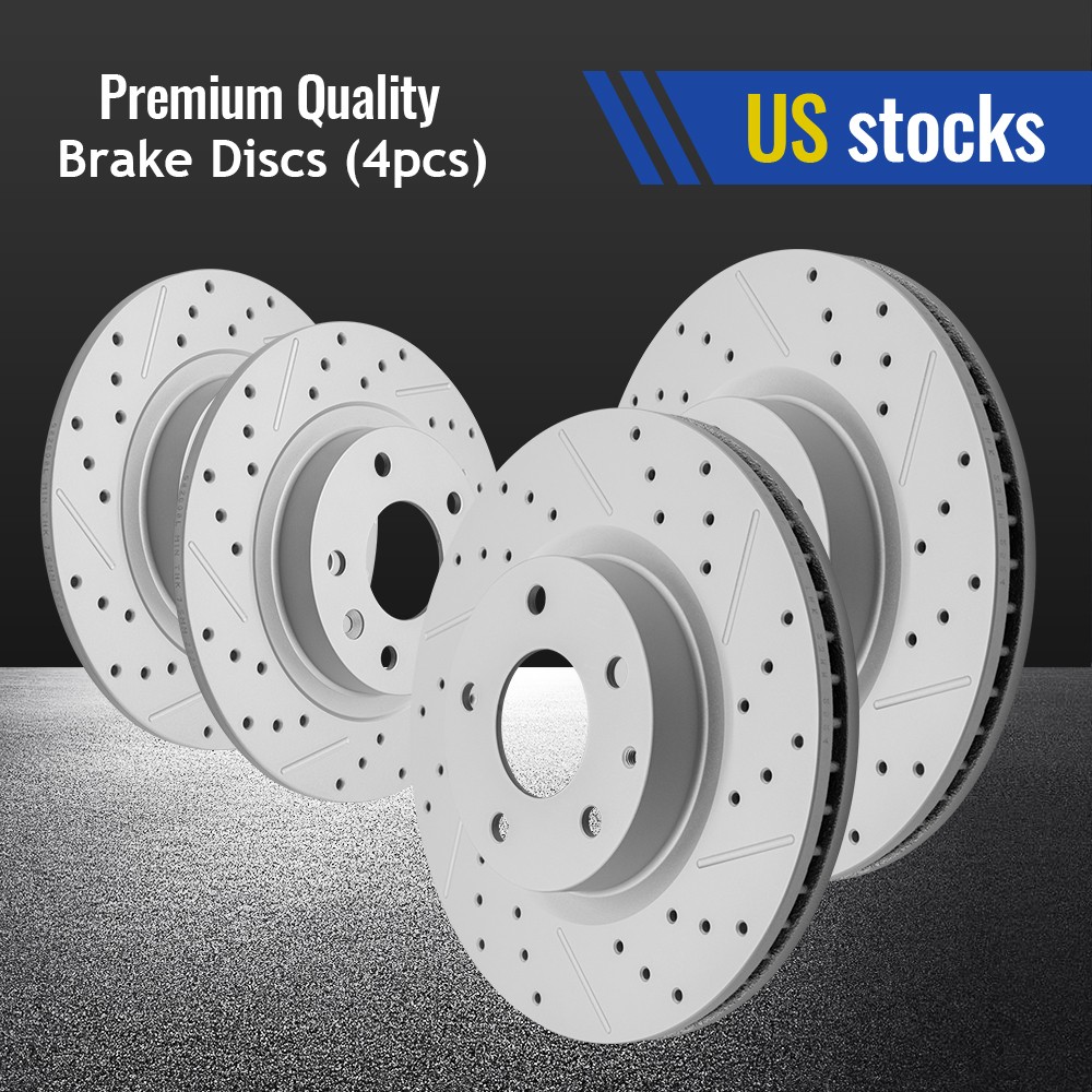 11.61 inch Front 11.06 inch Rear Drilled Rotors for 2016 2017 2018 Mazda CX-3