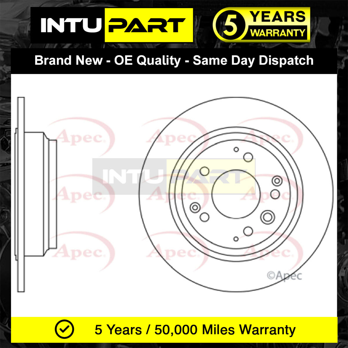 Fits Honda Legend 1991-2009 Shuttle 1994-2003 IntuPart Rear 1x Brake Disc
