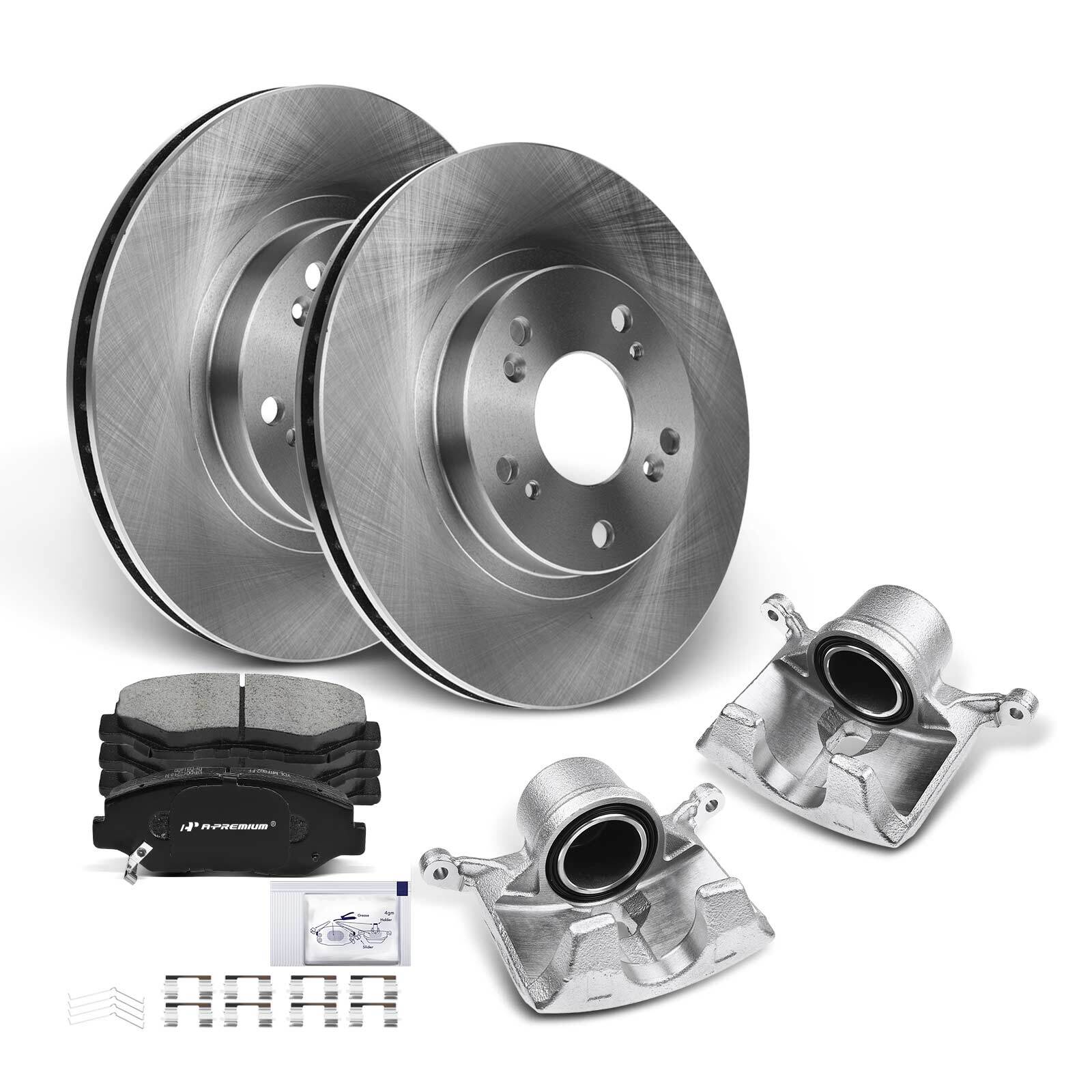 A-Premium 8x Disc Rotor & Ceramic Pad + Brake Caliper Front for Honda CR-V 2.4L
