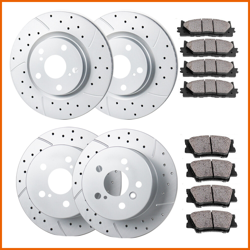 Fit 2012 2013 2014 – 2017 Toyota Camry Front Rear Brakes Rotors and Ceramic Pads