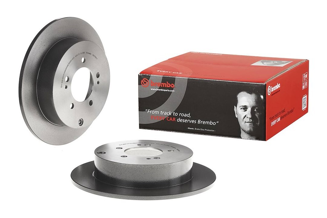 Brembo 08A75511C02 Brake Rotor Solid Wheel Bolt Pattern 5 x 114.3mm Single