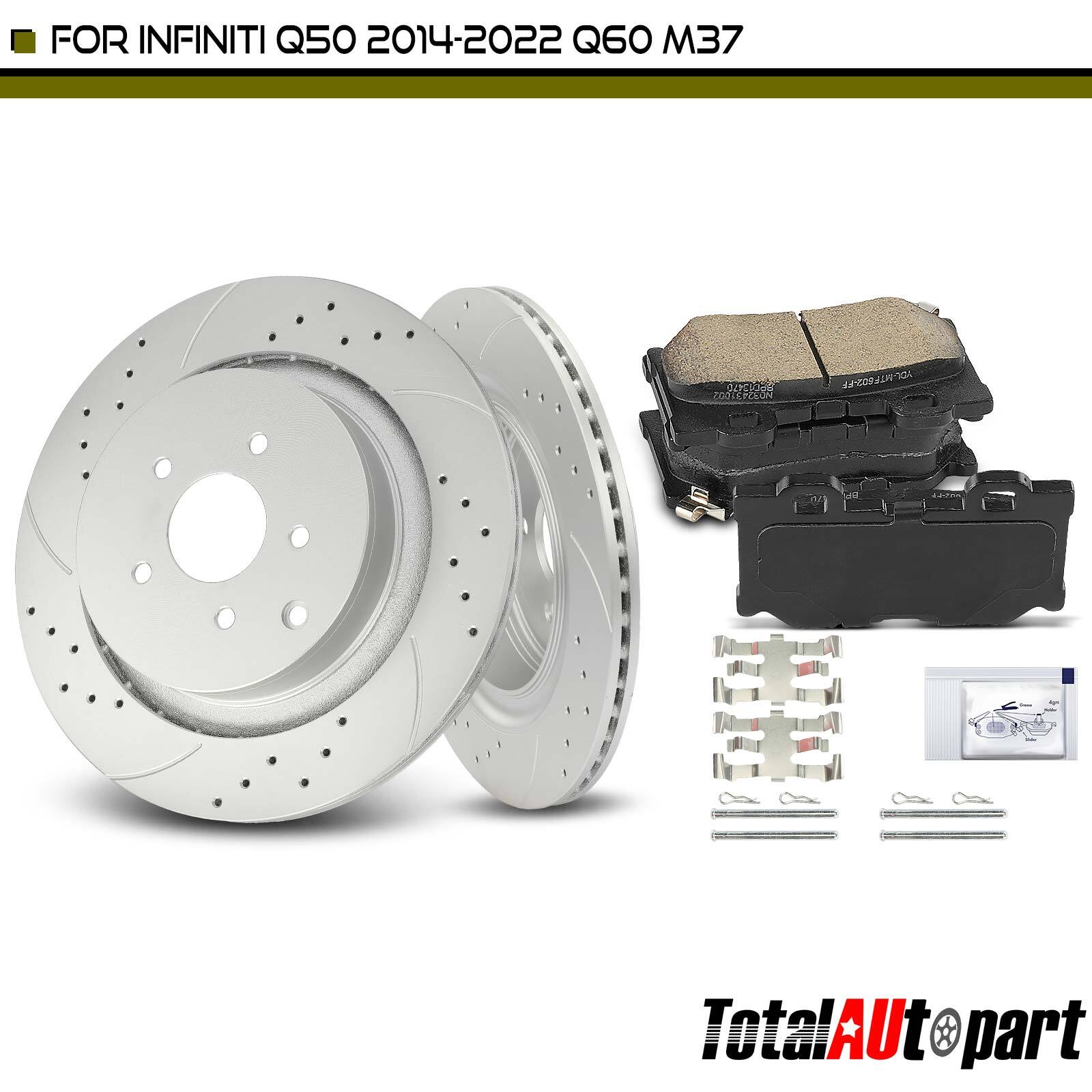Drilled Brake Rotor & Ceramic Brake Pad for INFINITI Q50 2014-2019 Q60 M37 Rear