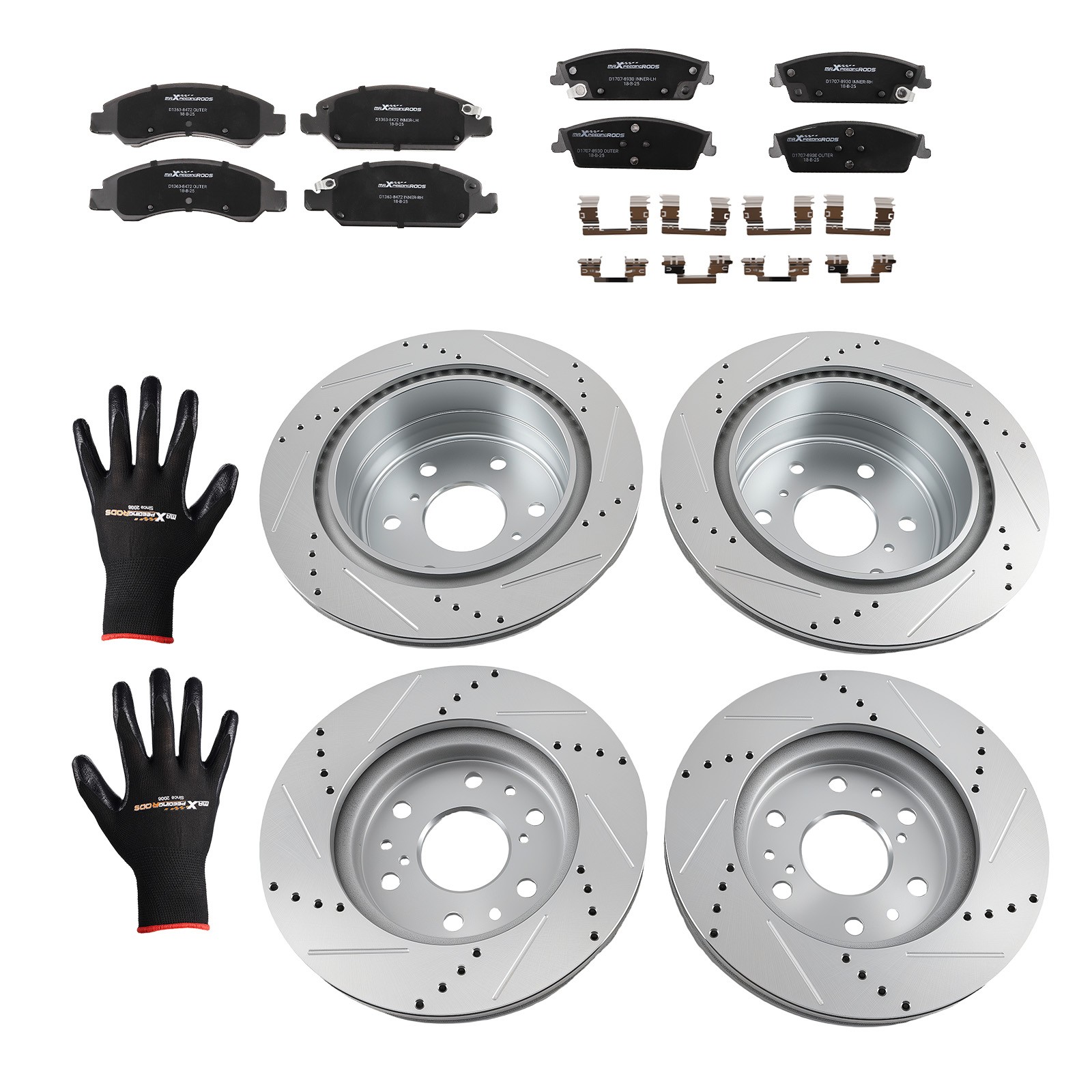 Front Rear Brake Rotors Brake Calipers & Pads for Chevrolet Tahoe 2015-2020