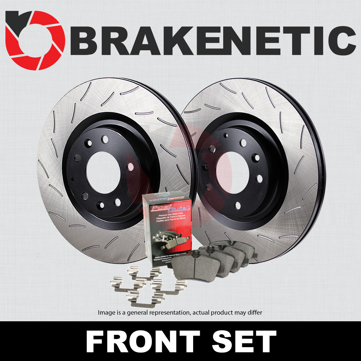 FRONT Premium RS Slot Brake Disc Rotors + Ceramic Pads 330mm BPK91922