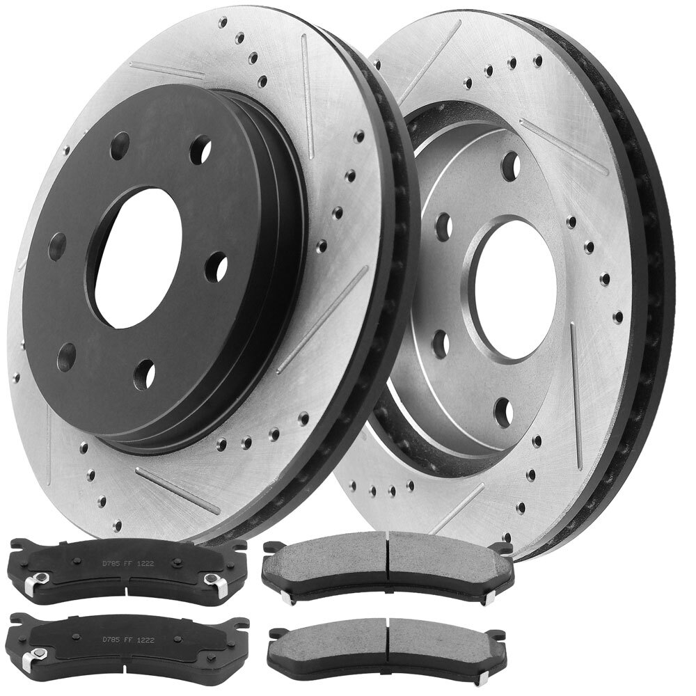 Front Rotors and Ceramic Brake Pads for Chevy Silverado GMC Sierra 1500 Yukon