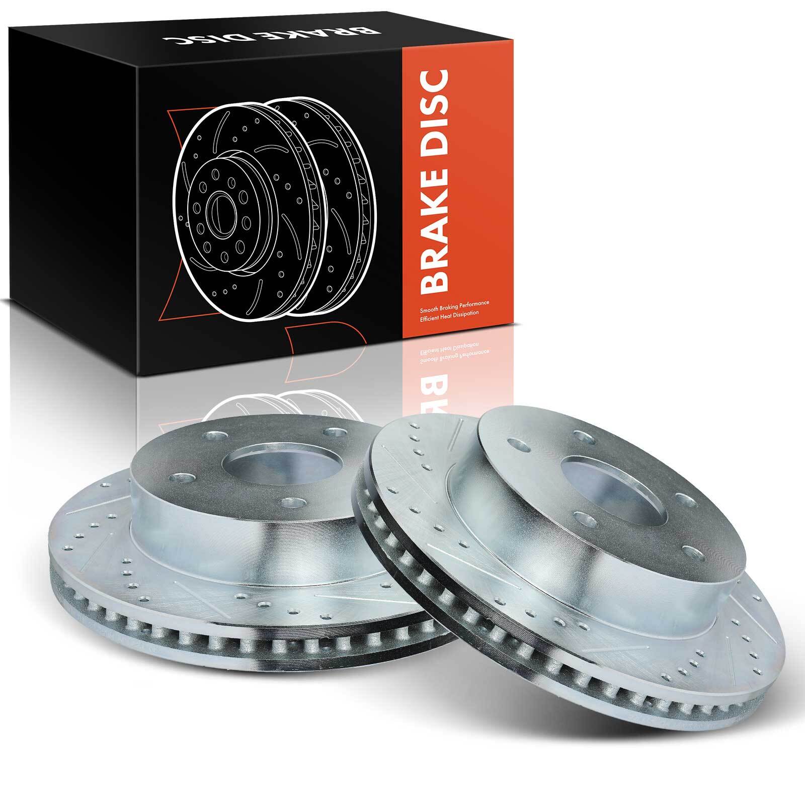 Front Drilled Brake Rotors for Dodge Ram 1500 2000-2001 V6 3.9L 5.2L 5.9L 4WD