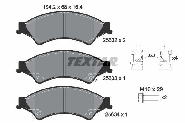 Textar Front Internally Vented Discs & Brake Pads Service Kit Fits Ford Ranger