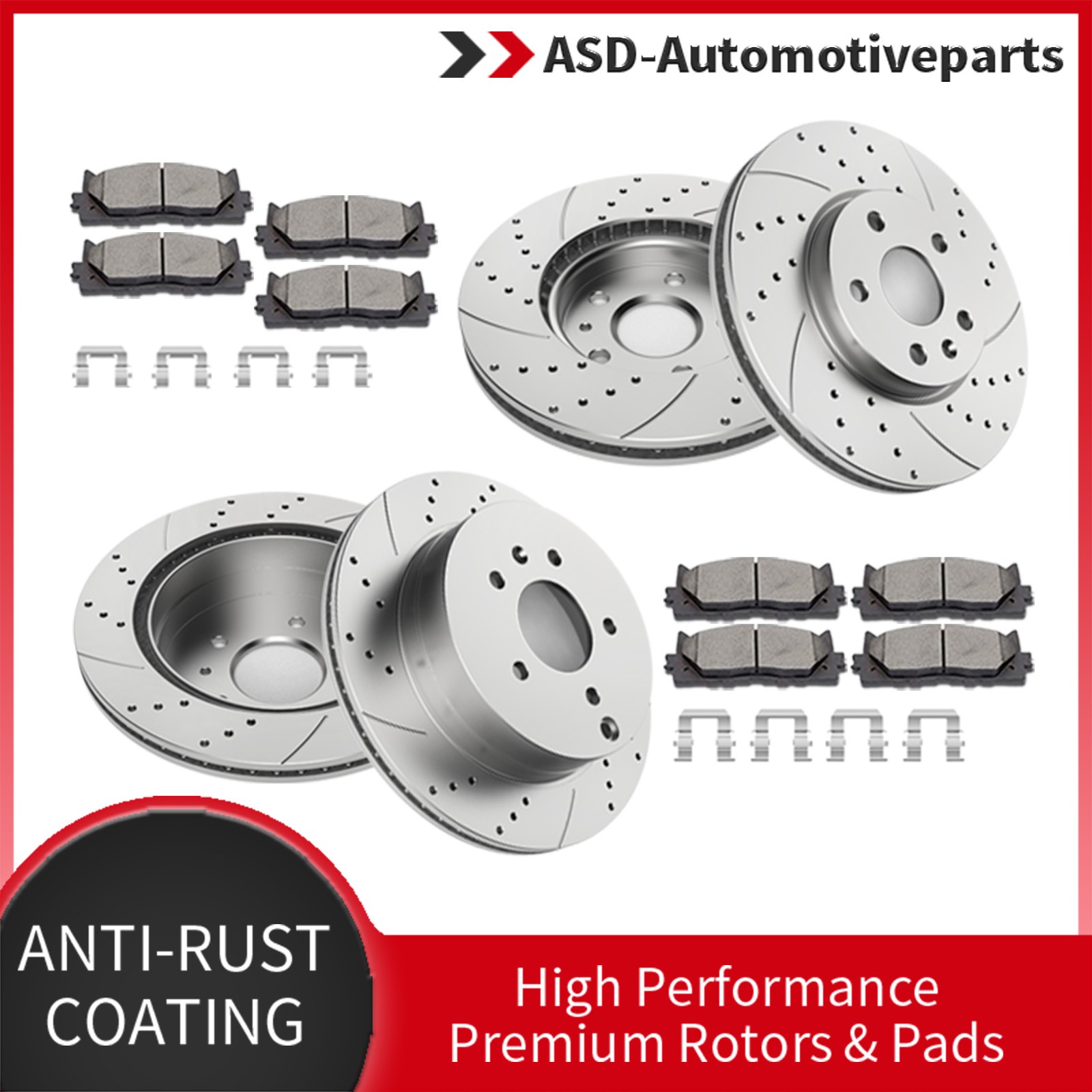 Front Rear Brake Discs Rotors Ceramic Pads Fit for Chevrolet Equinox GMC Terrain