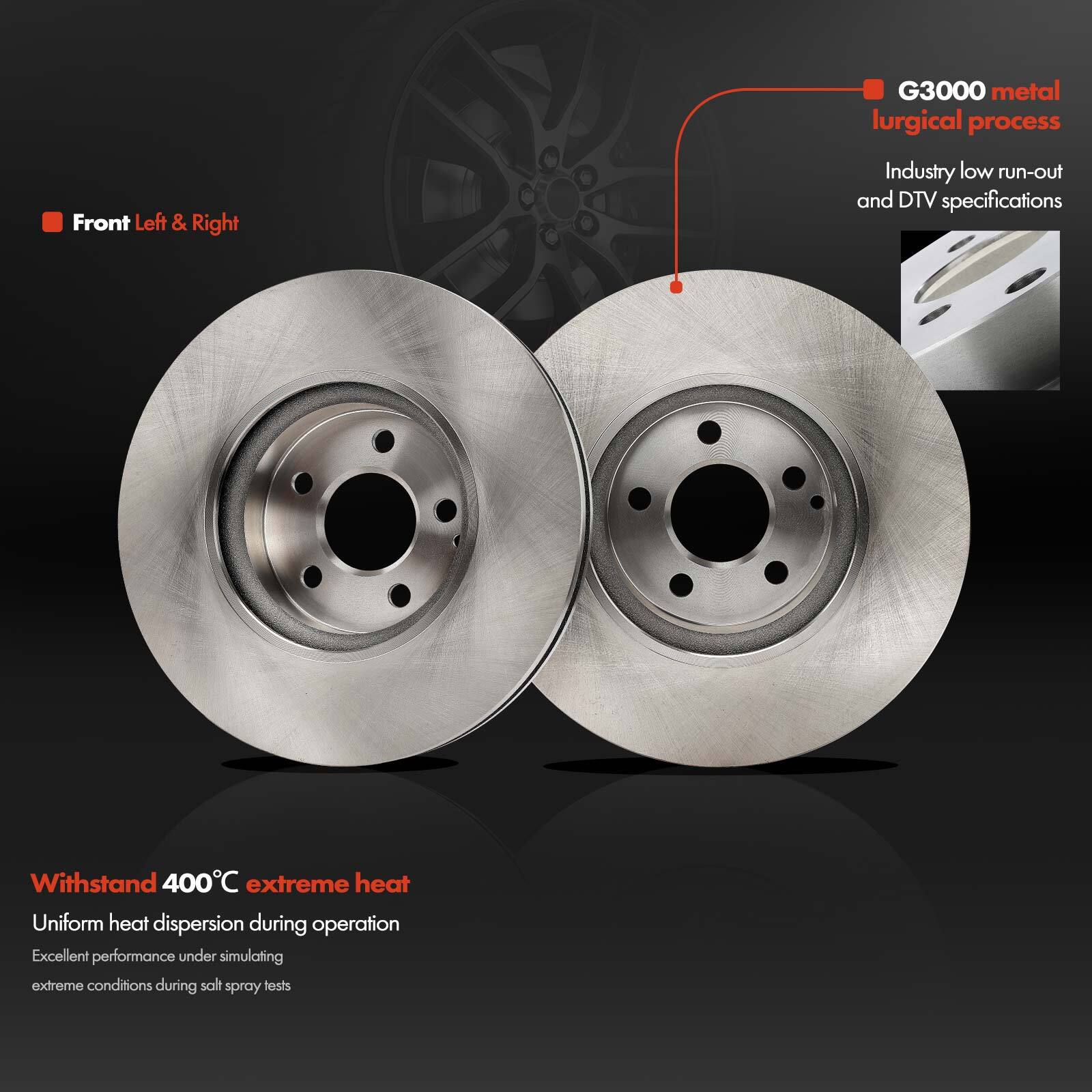 6x Front Disc Rotors & Ceramic Brake Pad for Mercedes-Benz E400 SLC300 E250 E350