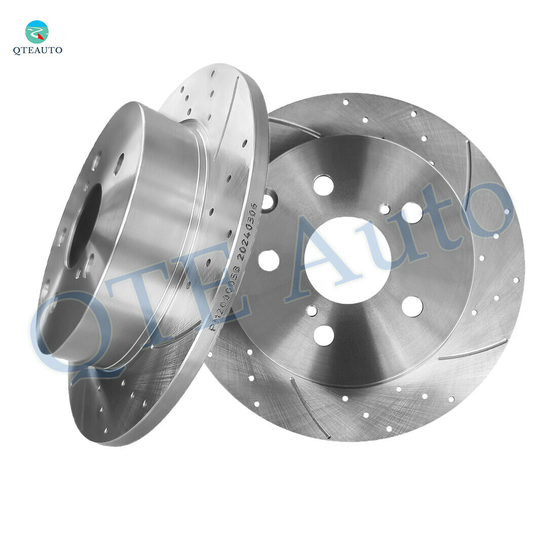 Rear Drilled Slotted Brake Disc Rotors For 2006-2018 Toyota RAV4
