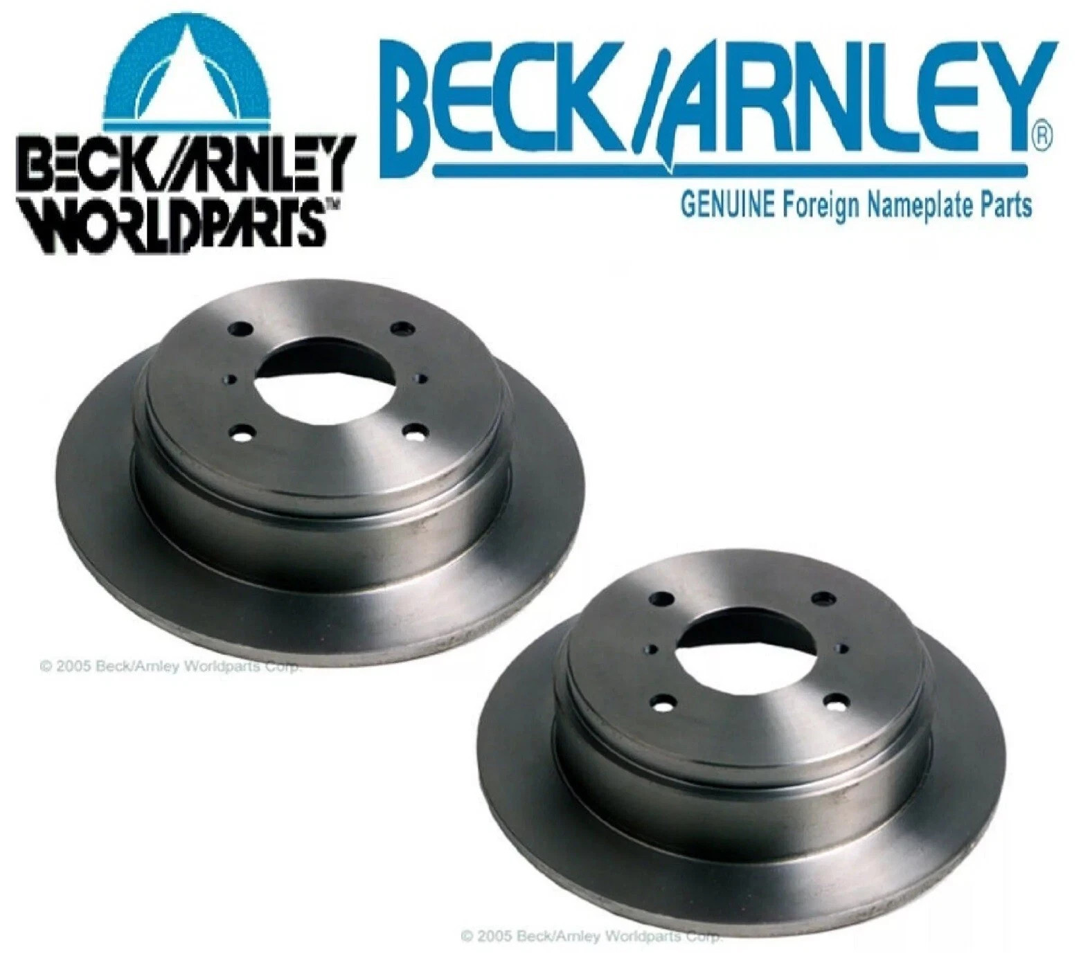 (Lot of 2) Disc Brake Rotor 4-Lug Rear OE Equivalent BECK/ARNLEY 083-2396
