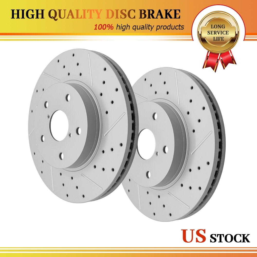 293mm Front Drilled and Slotted Brake Rotors Set for 2015 – 2019 Subaru Legacy