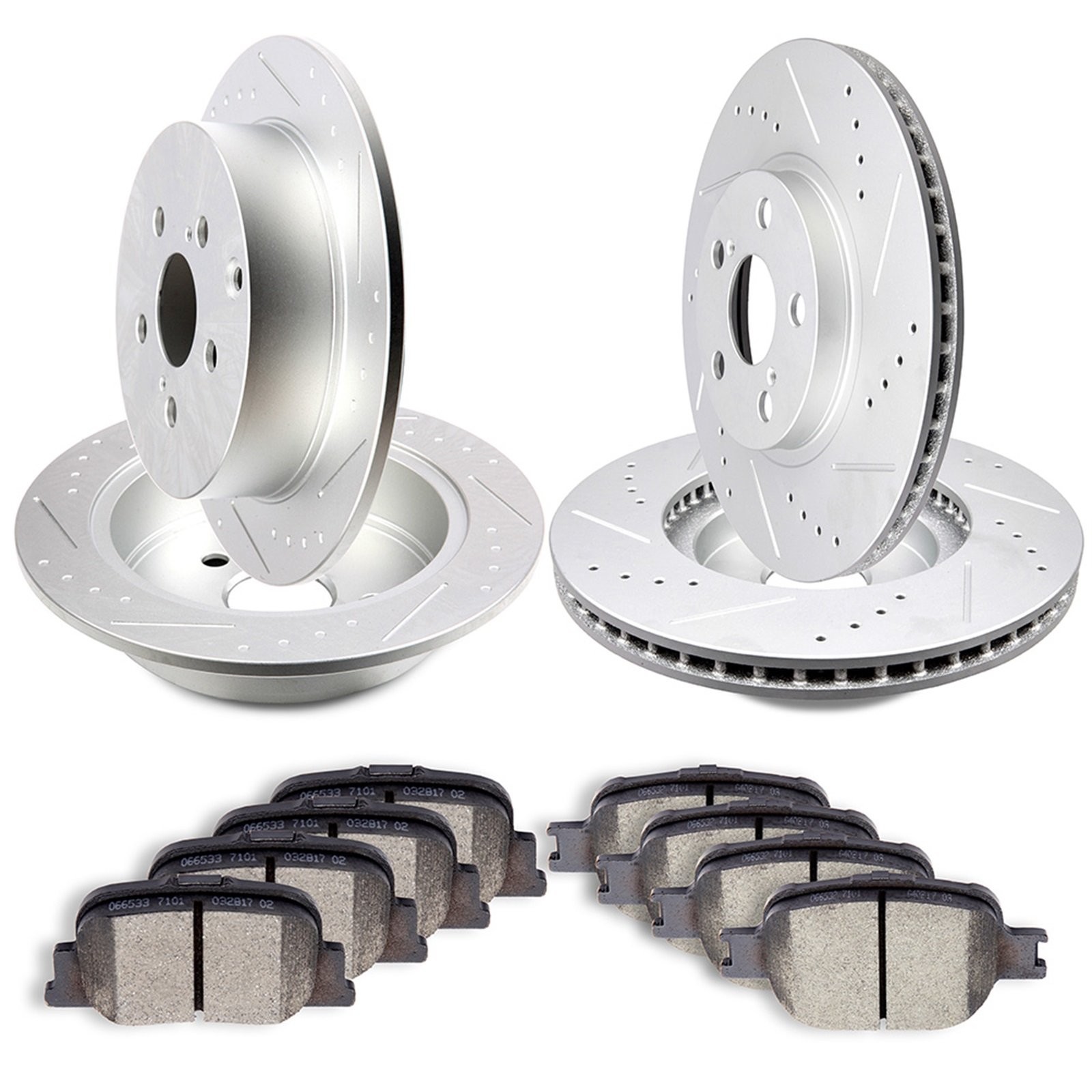 Fits 05 06 07 08 09 10 Scion tC Front + Rear Brake Discs Rotors And Ceramic Pads