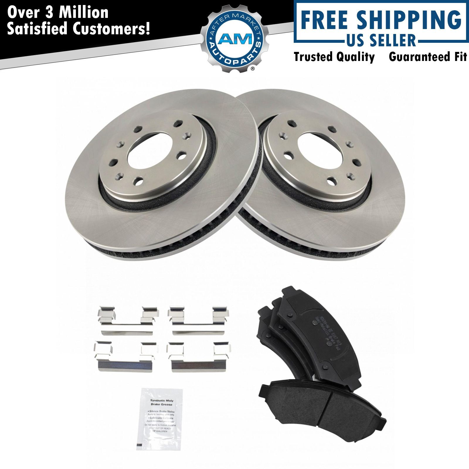 Front Semi-Metallic Brake Pad & Rotor Kit for 03-04 Cadillac Seville