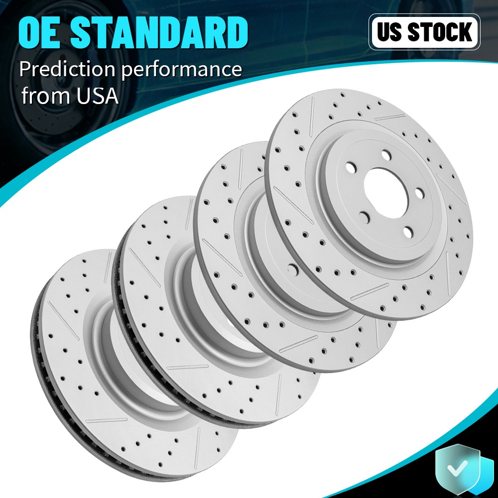 Front Rear Brake Disc Rotors Set For 2020 2021 2022 2023 2024 2025 Ford Explorer