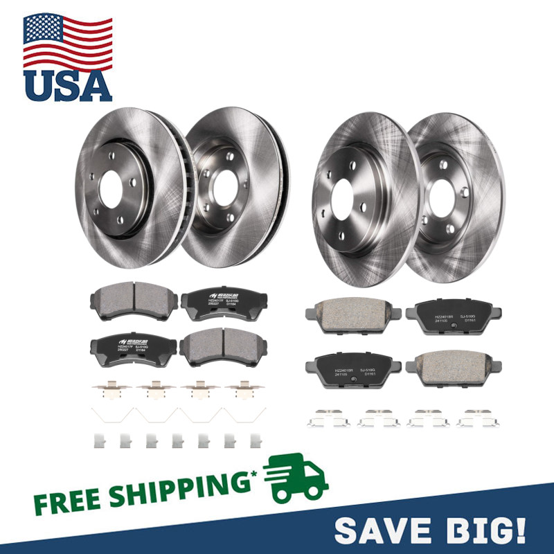 Front Rear Brake Rotors +Pads For Ford Fusion Mazda 6 Lincoln MKZ Mercury Milan