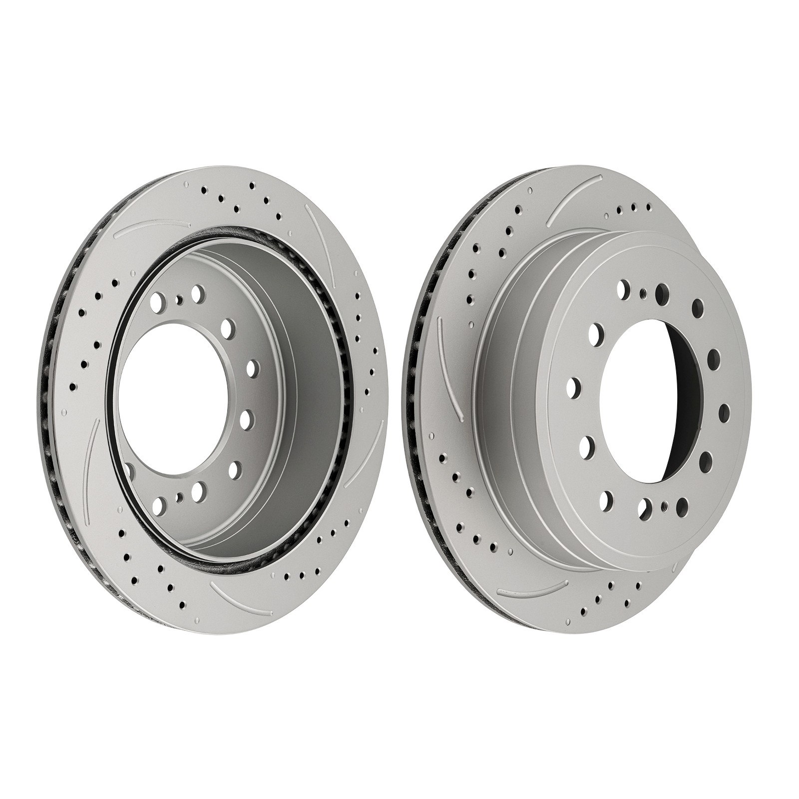 2x Rear Drilled Slotted Brake Rotors For Toyota Sequoia 01-07 FJ Cruiser 07-09