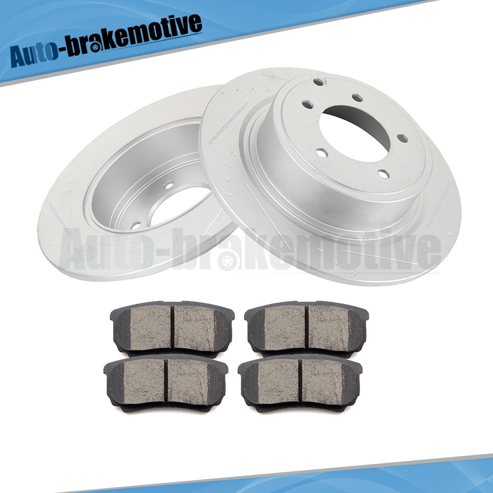 FOR 2009-2017 JEEP COMPASS G3000 CASTING REAR BRAKE DISCS ROTORS CERAMIC PADS