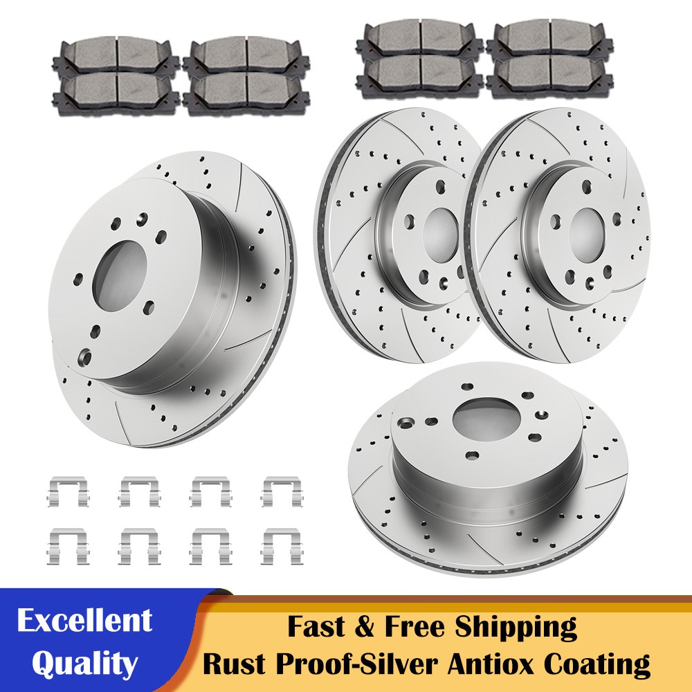 Front Rear Brake Rotors Disc and Pads Fit for 2010-17 Chevy Equinox GMC Terrain