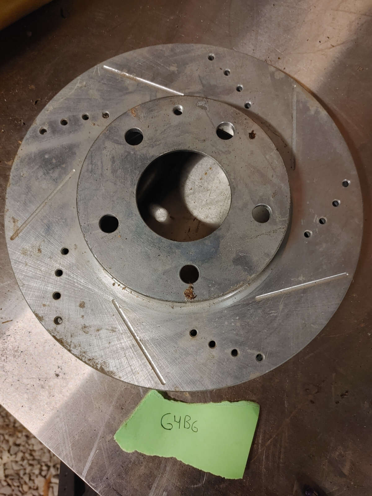 Disc Brake Rotor Front Drilled Slotted and Zinc Plated JBR1599XR (G4BG)