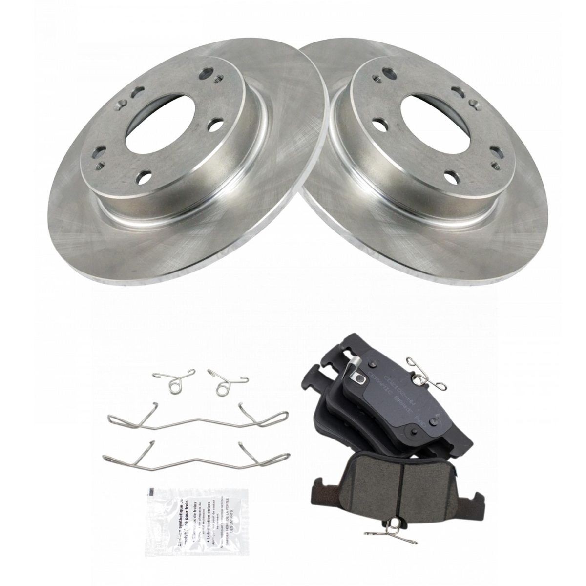 TRQ Rear Ceramic Disc Brake Pads & Rotor Kit for Honda Civic Insight New