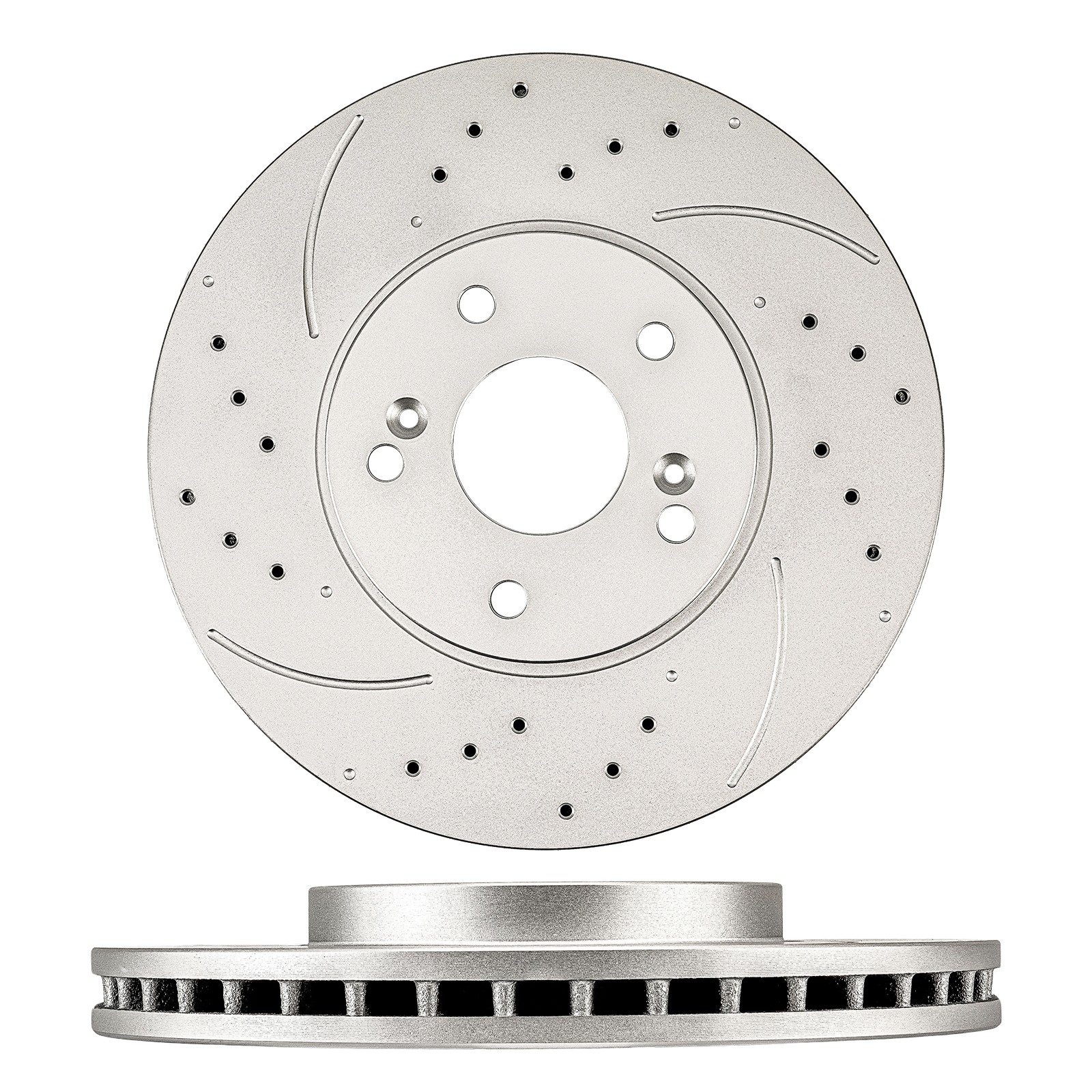 Front Drilled Slotted Disc Brake Rotors 300mm For 2003-2005 Honda Accord 2PC