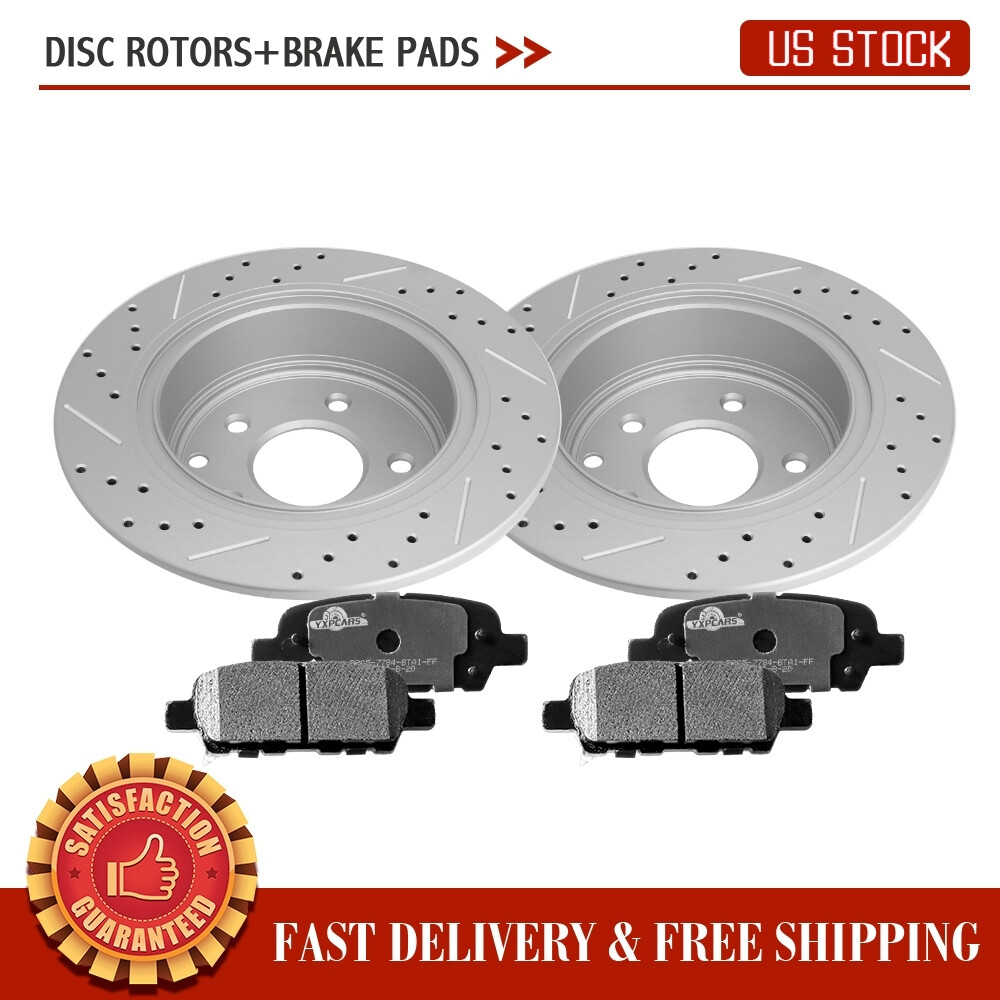 Rear Drilled Disc Rotors Ceramic Brake Pads For Nissan Altima Sentra Maxima Juke
