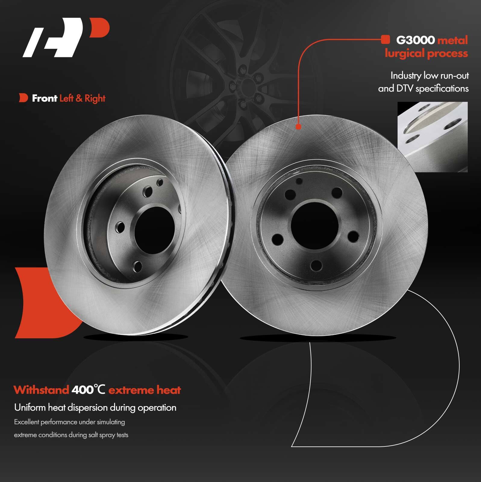 A-Premium Front Side Disc Brake Rotor for Mercedes-Benz C230 C250 C300 SLK250