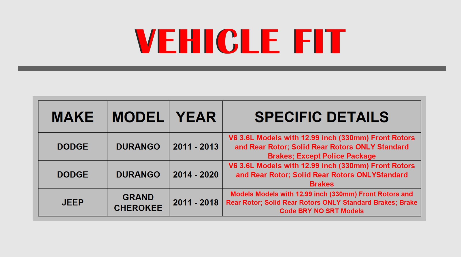 For 2011-18 Dodge Durango Grand Cherokee 330mm Front and Rear Rotors Brake Pads