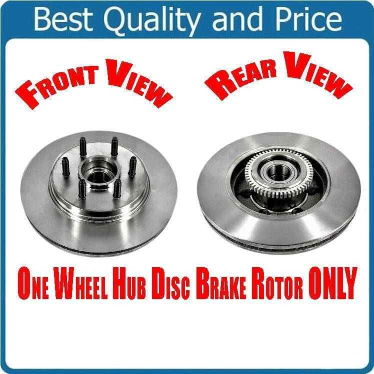 (1) Front Rotor & Hub Wheel Bearing For Ford 04-08 F150 2 Wheel Drive 6 Stud