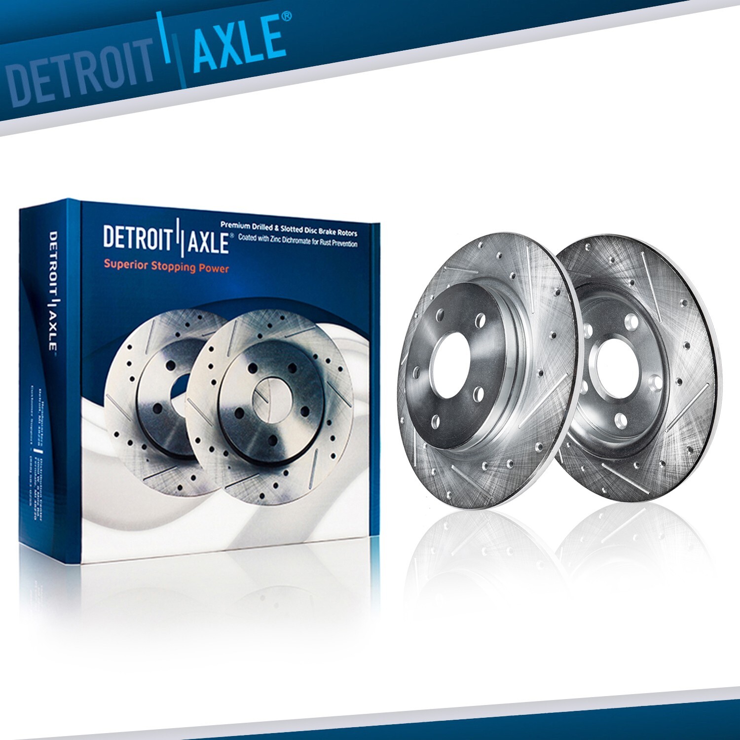 Rear Disc Brake Drilled Slotted Rotors Pair 2011 2012 2013 2014 Ford Edge MKX