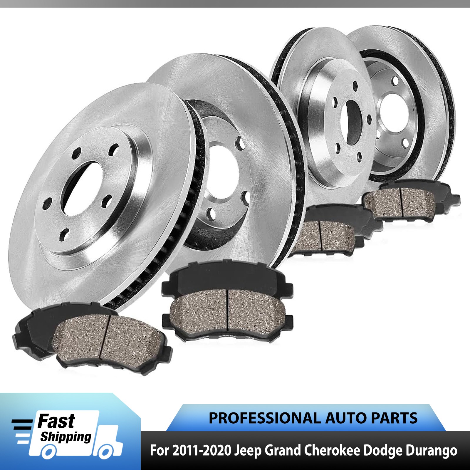 330mm Front Rear Rotors Brake Pads for 2011 – 2020 Dodge Durango Grand Cherokee