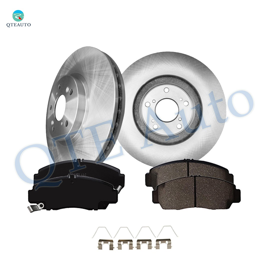Set 6 300mm Front Brake Disc Rotors-Ceramic Brake Pad Kit For 1999-2008 Acura TL