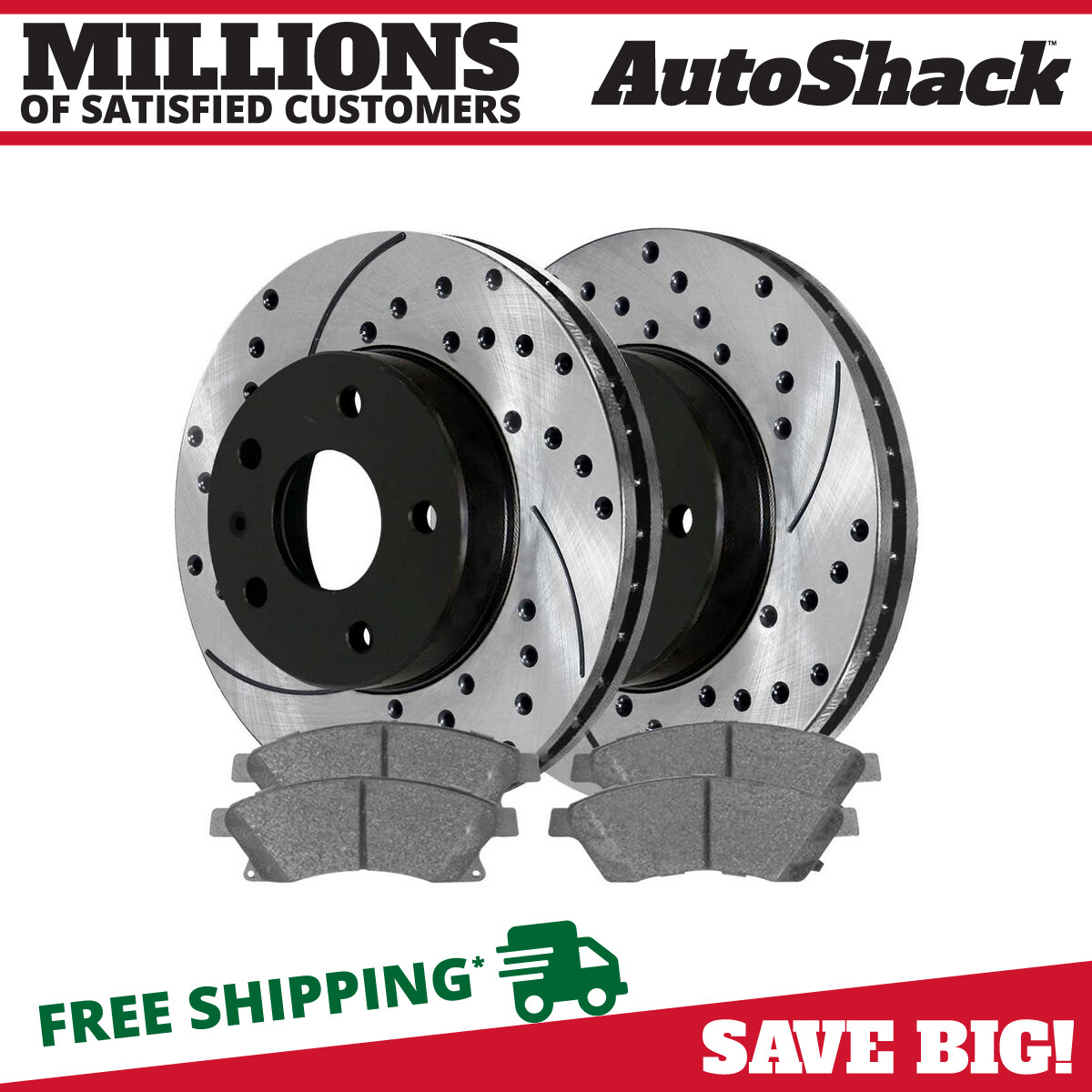 Front Drilled Slotted Brake Rotors Black & Pads for Chevy Sonic Cruze Limited