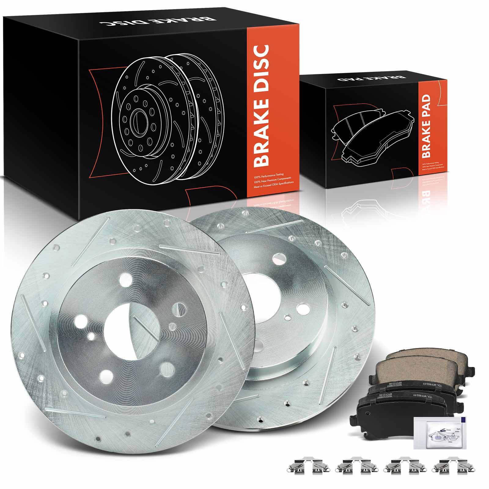 6x Rear Drilled Brake Rotor & Ceramic Brake Pad for Scion tC 2011-2016 L4 2.5L