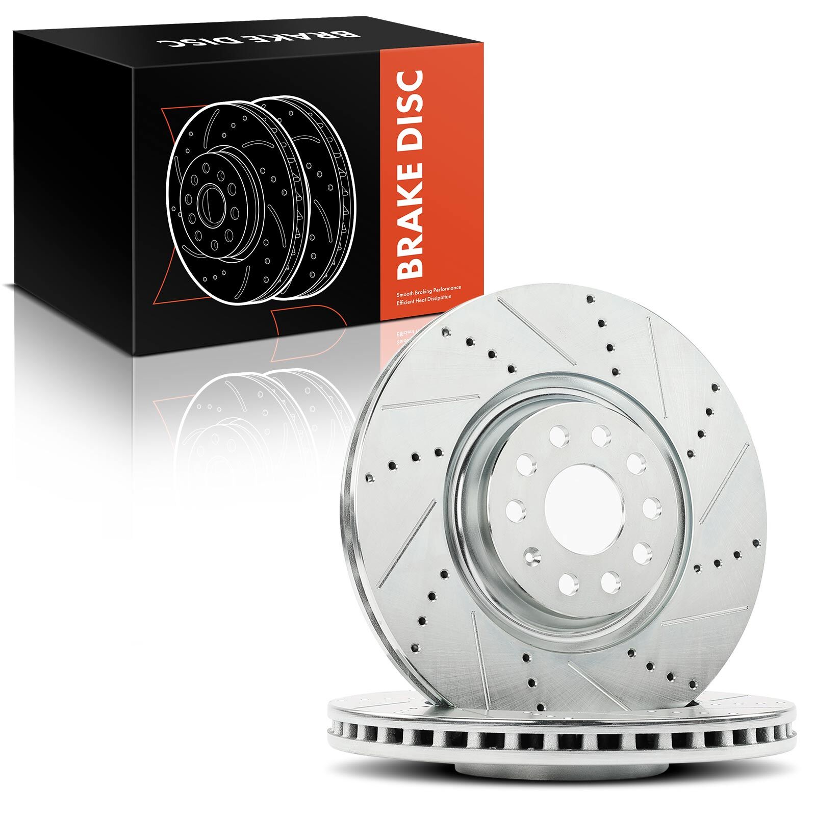 Front Left & Right Side Drilled Brake Rotor for Audi A3 Q3 S3 Volkswagen Golf R