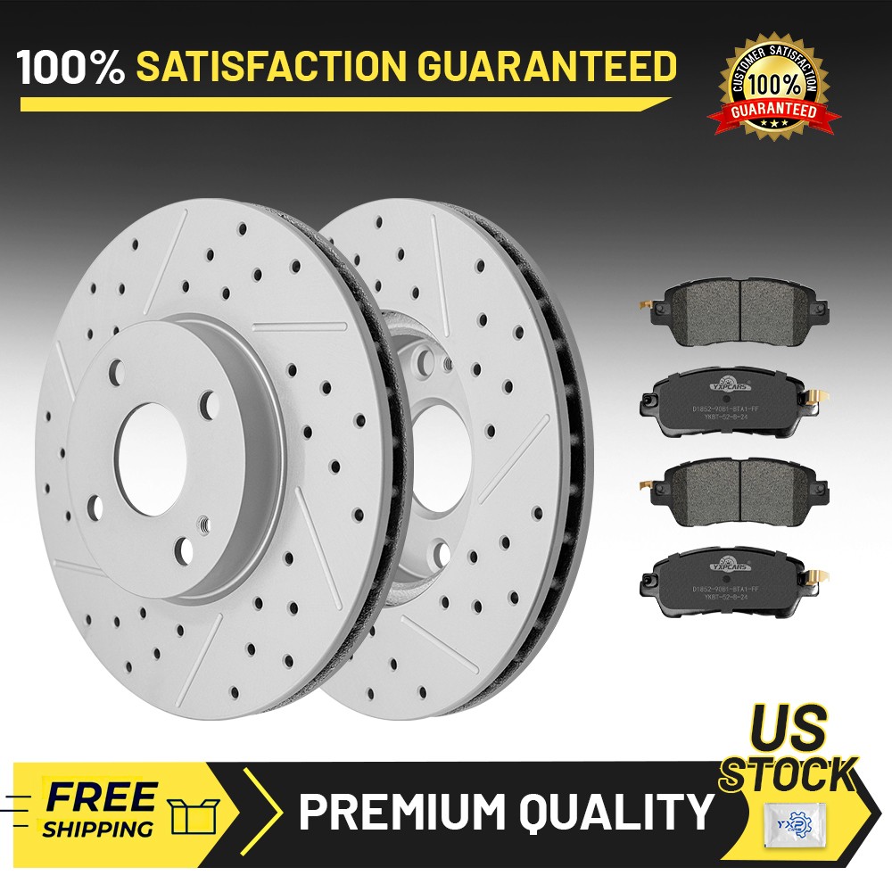 258mm Front Drilled Brake Disc Rotors Pads for Scion iA Toyota Yaris iA