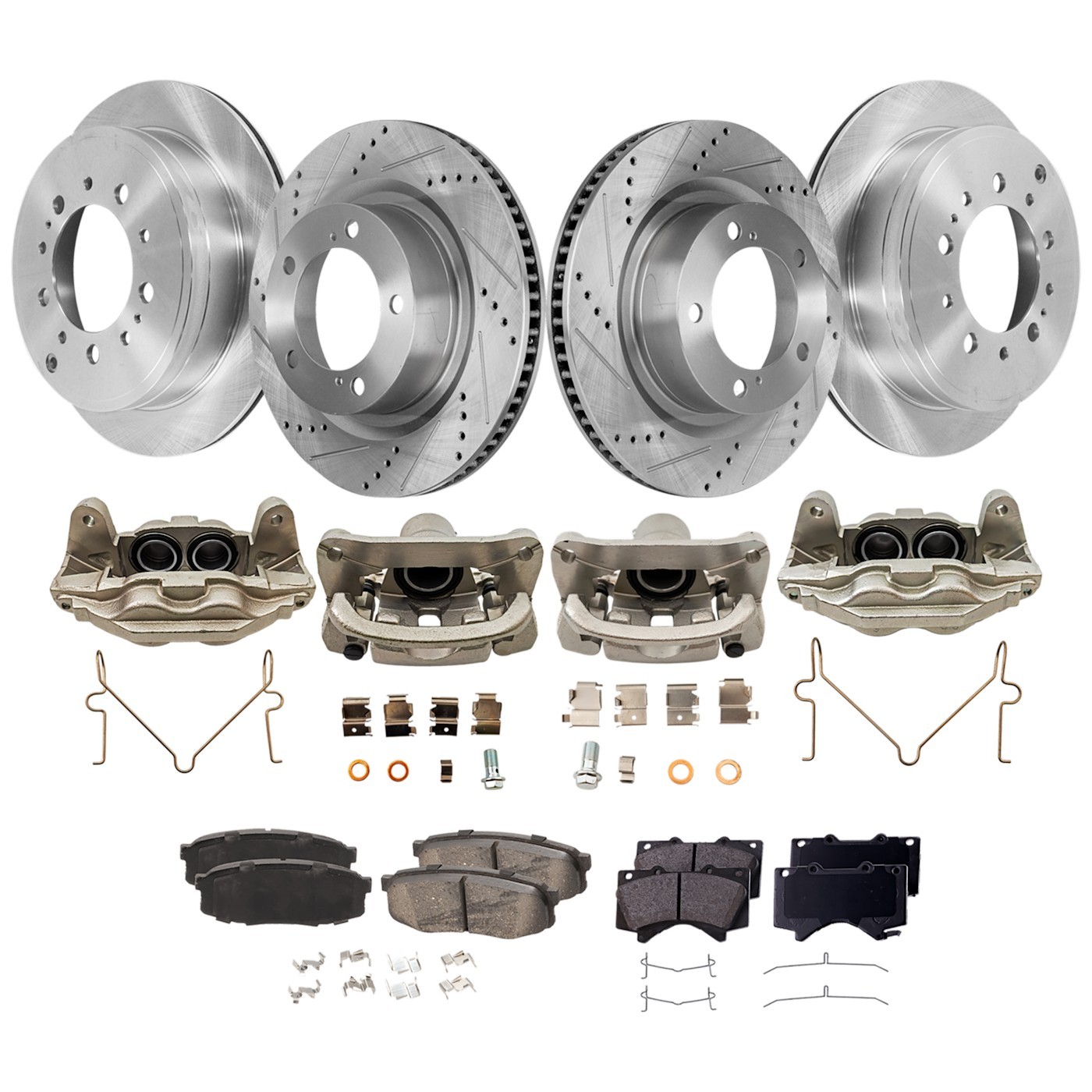 4-Wheel Set Brake Kit With Calipers Front & Rear for Toyota Sequoia Tundra 07-16