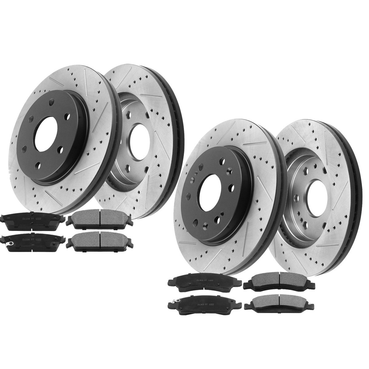 Brakes and Rotors kit Front And Rear For Silverado Express Tahoe Sierra Yukon