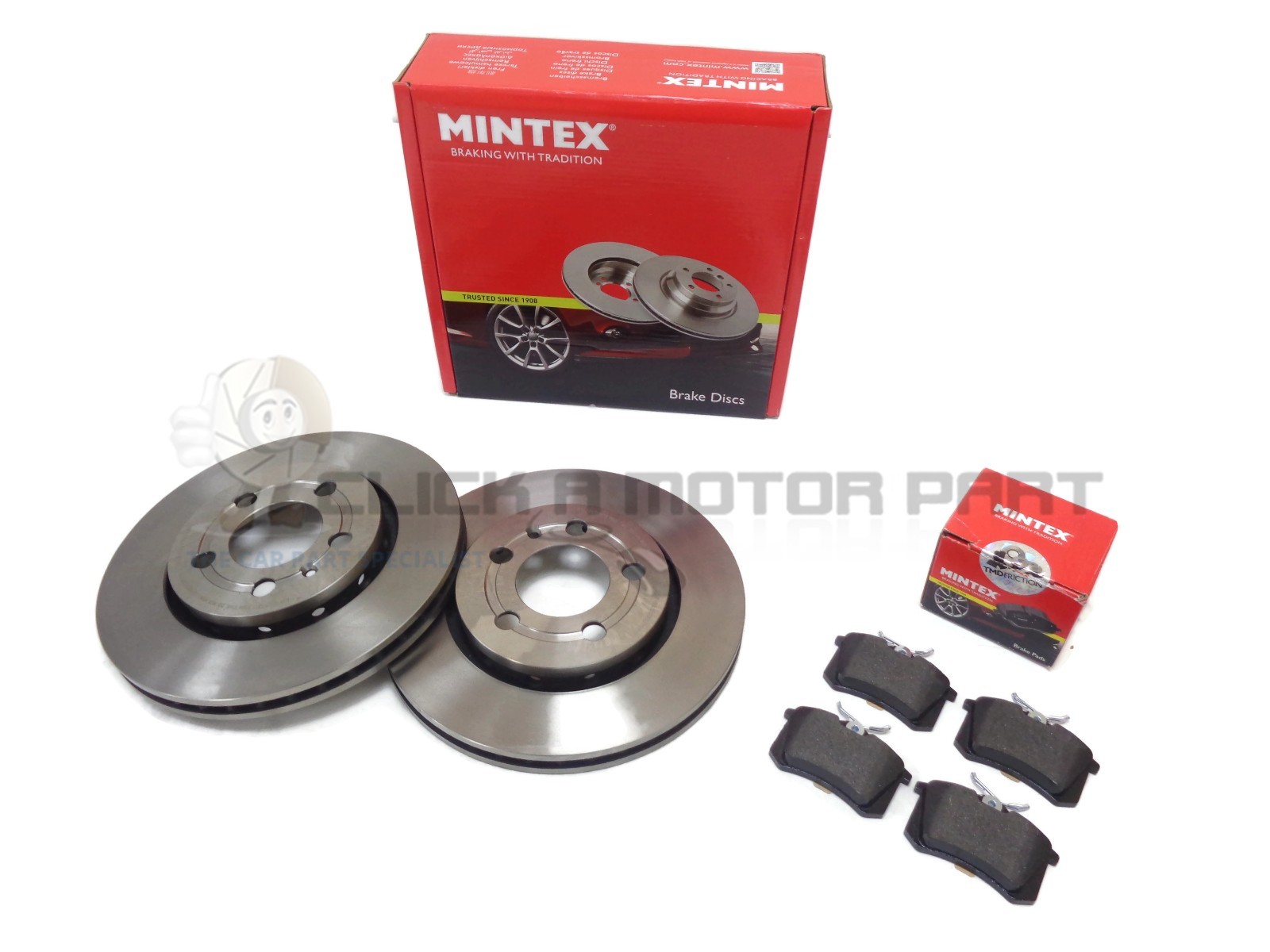 Mintex Rear 2 Vented Brake Discs & Pads For Audi TT 1.8 20V Turbo Quattro 98-05