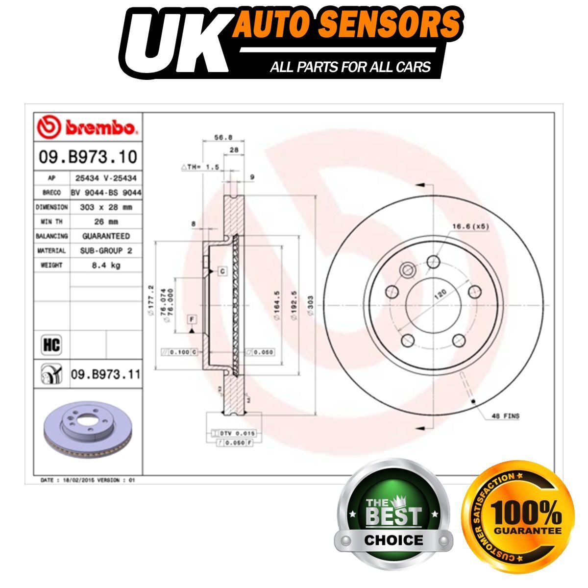 Fits VW Amarok 2010- 2.0 TDi 3.0 Brake Disc Front AST #1 2H0615301A