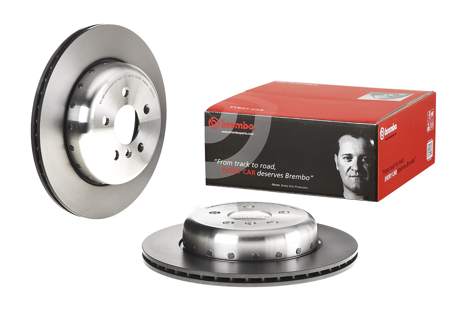 Brembo Rear Driver Left Vented 330mm Disc Brake Rotor For BMW G20 G30 G01 G29