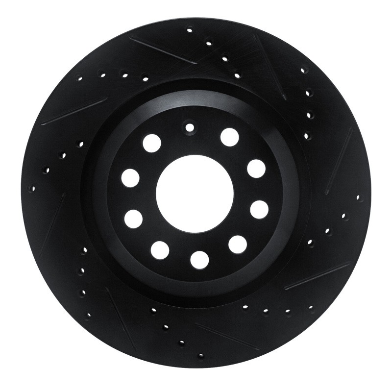 DFC for 06-25 Audi S3 (USA/Canada) Rear Right Drilled & Slotted Black Brake