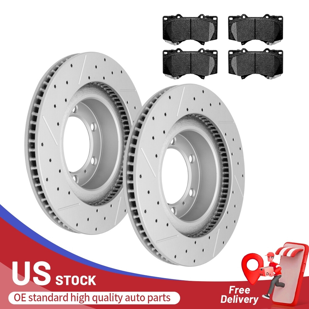 Front Disc Brake Rotors Ceramic Pads For Toyota 4Runner Lexus GX460 2010 – 2023